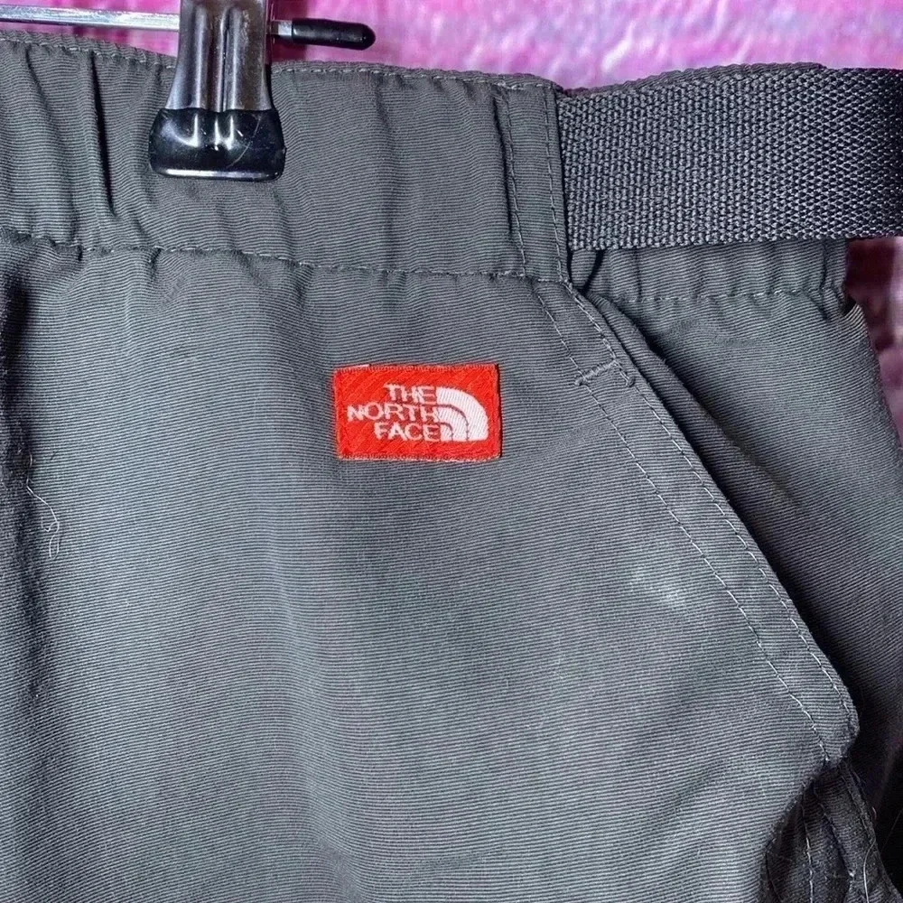 North Face Shorts Mens Large Gray Cargo Hiking Nylon Pockets Belted Outdoor Clip